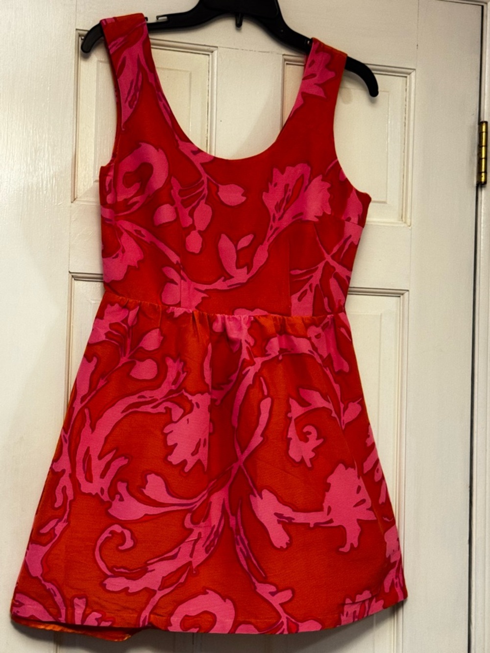 JB by Julie Brown Orange‎ and Pink Floral Fit-and-Flare Mini Dress